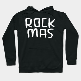 Typography Rock Music Xmas, Text, Rockmas, Cool Christmas Hoodie